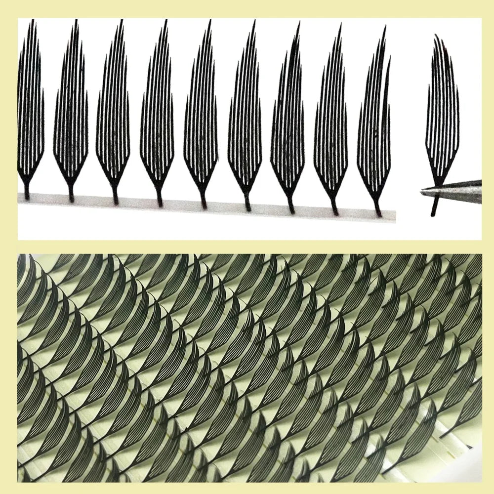 MIOFIA Tower Top Feather shape Eyelash Extension Comic Natural Lightweight  False Eyelashes Premade Fans Lashes for Makeup Tool