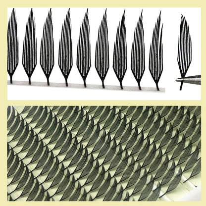 MIOFIA Tower Top Feather shape Eyelash Extension Comic Natural Lightweight  False Eyelashes Premade Fans Lashes for Makeup Tool