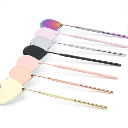 1pcs Eyelash Extension Mirror Long Style Magnify Heart Shaped Hand Mirrors For Checking False Lash Tech Supplies Makeup Tools