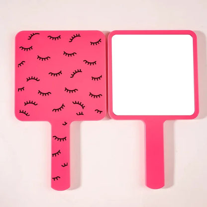 Square Handheld Eyelash Extension Makeup Vanity Mirror  Student Bathroom Handle Hand Mirror SPA Salon Compact Mirrors Portable