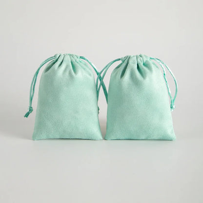 10pcs/Lot  Tinifu Blue Flannel Jewelry Packaging Velvet Drawstring Pouch for Cosmetic Makeup Pouches Chic Wedding Favor Gift Bag