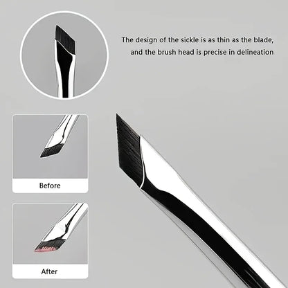 7 combination precision detail makeup brushes, eyeliner and eyebrow brush sets, with ultra-thin eyebrow and lower eyelid brushes