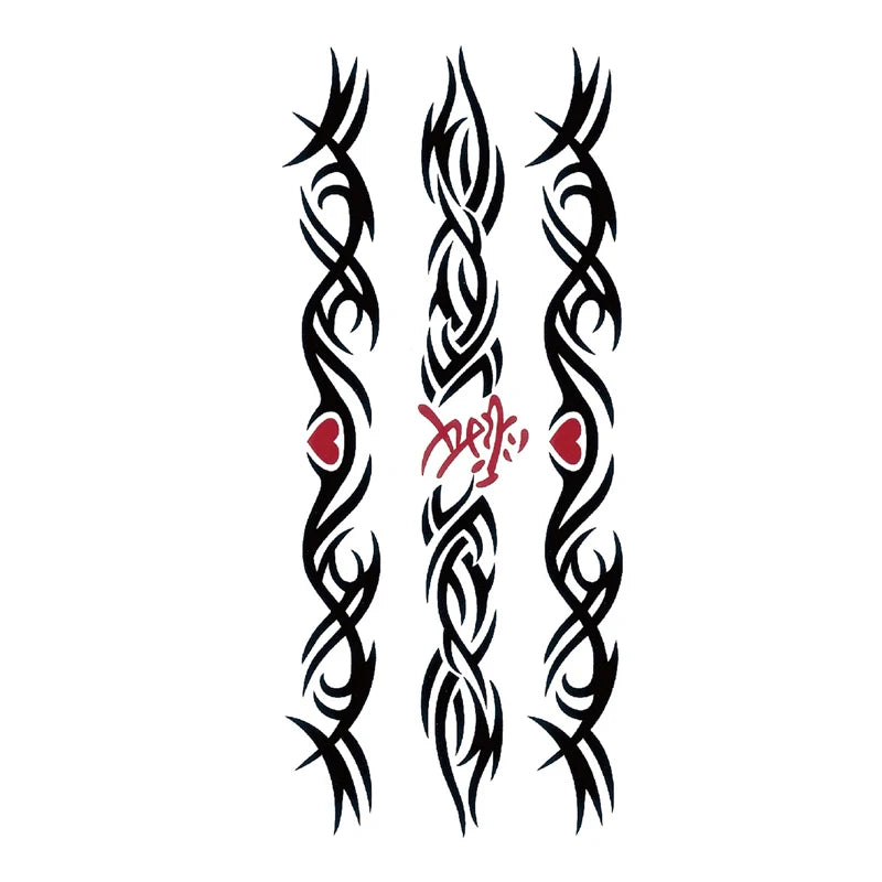 Tattoo Stickers Totem Black Color Flash Temporary Waterproof Party Fake Makeup Neck Hand Arm Body Art for Men Women