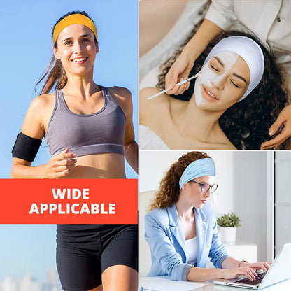 Women Solid Color Wide Elastic Headband Adjustable Cotton Sport Yoga Hair Band Fashion Turban Makeup Hair Hoop Hair Accessories