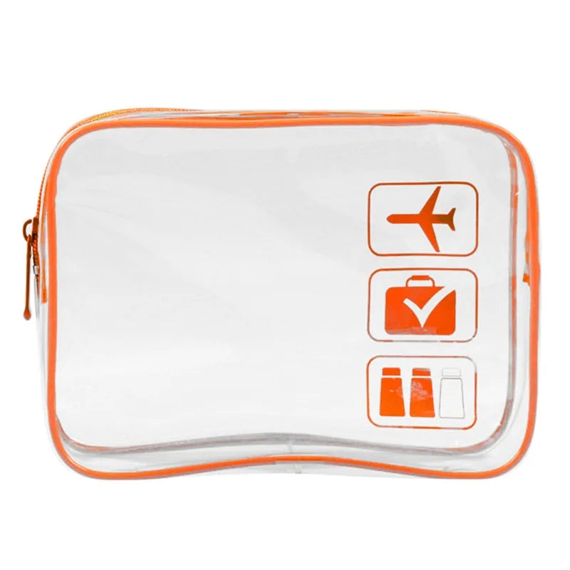 Clear Zippered Makeup Organizer Bag - Transparent Cosmetic Case For Travel & Bathroom Storage 