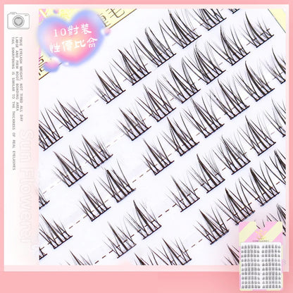 10 Pairs Fairy False Eyelashes Little Devil Individual Lashes Extension Naturally Heat Bonded Cluster Lashes Makeup Tools