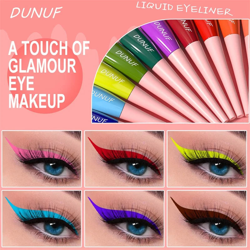 18 Colors Matte Colorful Liquid Eyeliner Pencil Waterproof Lasting Makeup Liquid Eye Liner Blue Green Yellow Eyes Cosmetics Pen