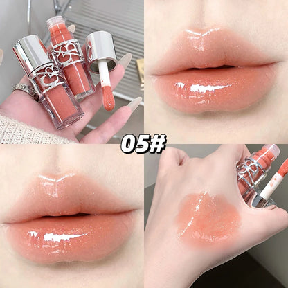 Gege Bear Sparkling Mirror Water Lip Gloss,hydrating and moisturizing Lip Gloss makeup, long-lasting color display lipstick gift