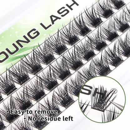 YOUNG LASH DIY Eyelashes Cluster Lashes  Extensions C D Curl  Premade Volume Fans Russian Fake Eyelashes Natural Makeup