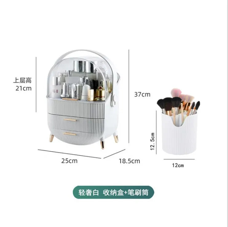 Cosmetic Storage Box Bathroom Big Capacity Waterproof Dustproof Jewelry Makeup Organizer Home Skin Care Make Up Storage Drawer
