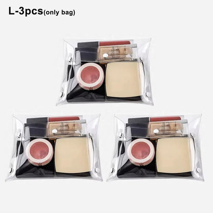 Transparent Cosmetic Bag S/M/L Portable PVC Organizer for Makeup Brushes Toiletry Waterproof Stationery Storage Bags Makeup Tool