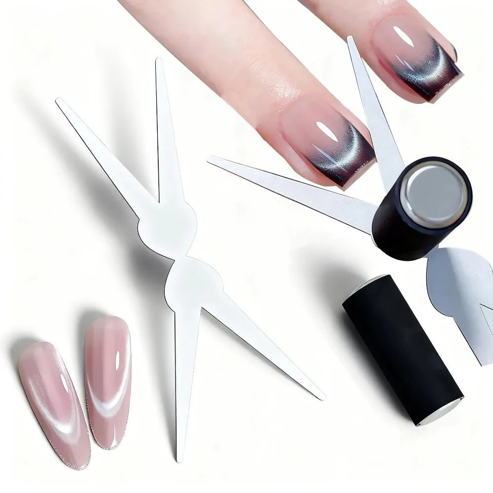 3D Double Headed Nails French Shape Strong Cat Eye Magnet Nail Art Gel Polish Magnetic Effect Manicure Accessories Tools Set