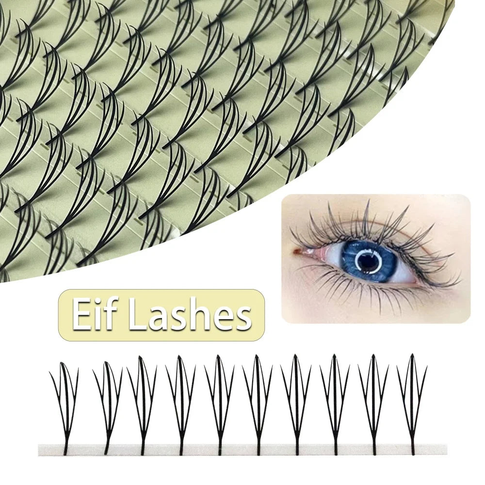 MIOFIA Tower Top Feather shape Eyelash Extension Comic Natural Lightweight  False Eyelashes Premade Fans Lashes for Makeup Tool