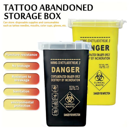Tattoo Artist Waste Box Plastic Medical Supplies Container Tattoo Piercing Needles Disposal Sharps Container tattoo supplies