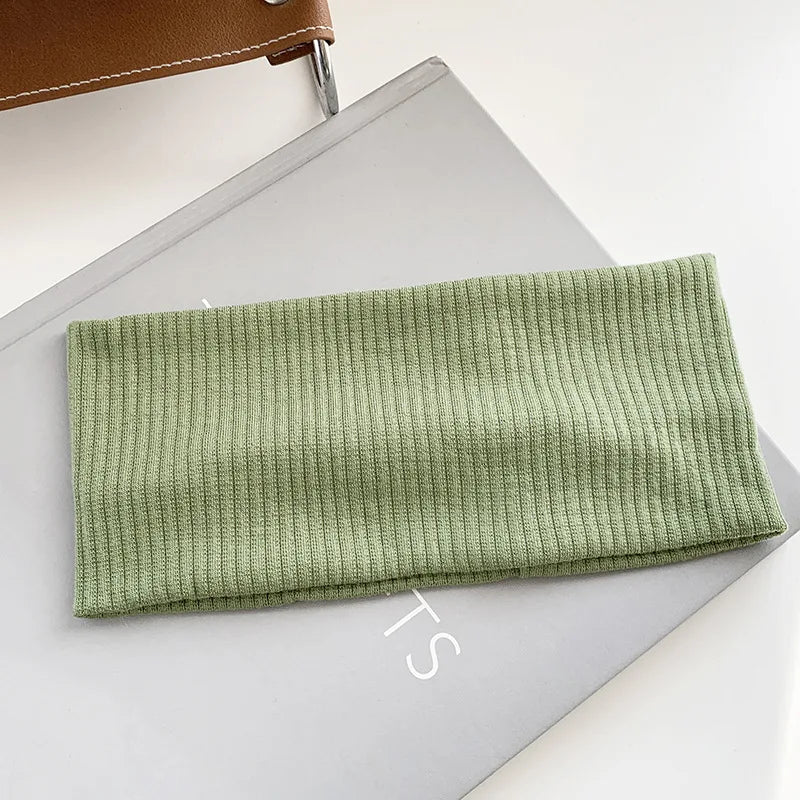 Korean Wide Elastic Hairband for Women Versatile Hair Clips for Washing and Makeup Spring Sports Knitted Headbands