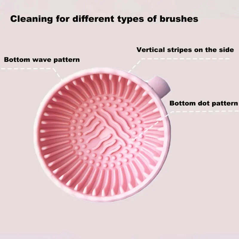 Makeup Brush Cleaner Soft Silicone Makeup Brush Bowl Folding Powder Puff Eyeshadow Brush Cleaning Pad Beauty Tools