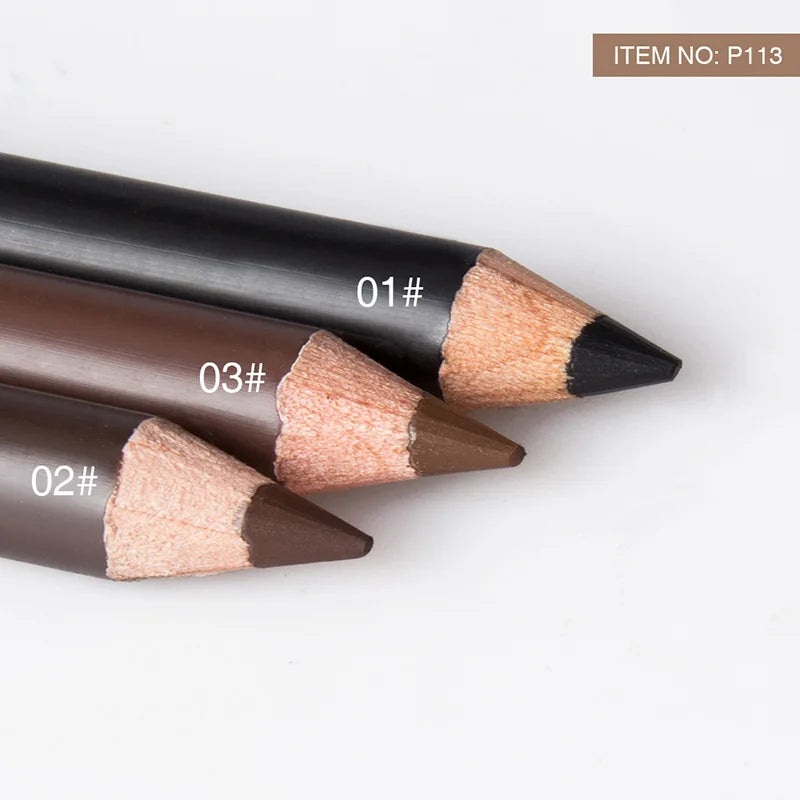 2pcs MENOW 3 colors Long Lasting Waterproof  Eyebrow Pencils Double Use Wooden Pole Eyeliner Permanent Makeup Tattoo Accessories