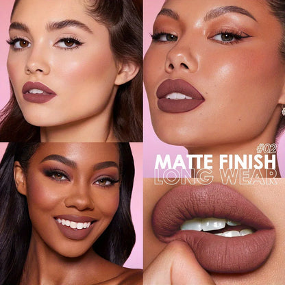 Long Lasting Lipstick Lip Gloss Makeup Waterproof Velvet Non-stick Cup Lip Tint Sexy Black Liquid Lip Stick