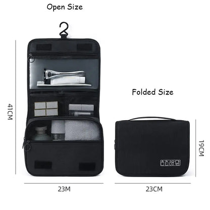 Foldable Toiletry Bag Organizer Hanging Storage Bag Bathroom Makeup Bag Case Travel Dry And Wet Separation Cosmetic Wash Bag