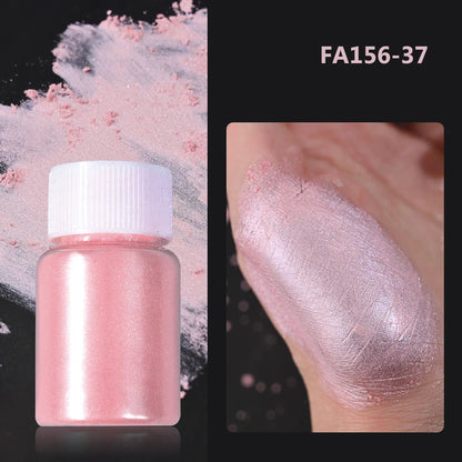 10g/Bottle White/Pink Pearlescent Nail Art Powder Sparkly Mermaid Chrome Pearl Pigment Aurora Manicure Mica Mineral Rubbing Dust