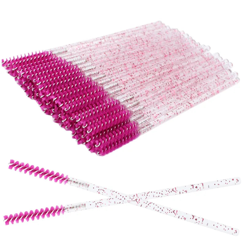 Clearance_50pcs Disposable Skinny Mascara Wands Mini Crystal Eyelash Brushes Micro Brush Lash Extension Supplies Mini Lash Brush