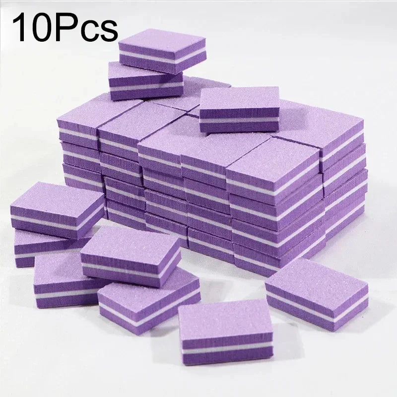50Pcs Professional Mini Nails Art buffer File 100/180 Sandpaper Manicure Tips Care File Sanding Polishing Accessories Tools