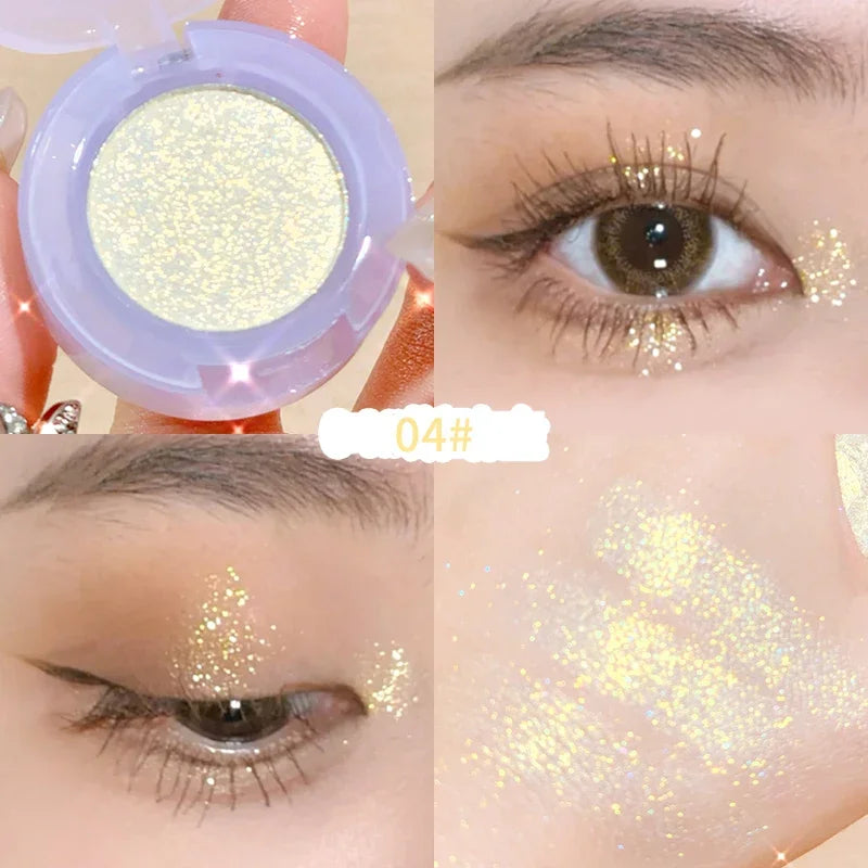 Diamond Highlighter Palette Gorgeous Glitter Eyeshadow Glossy Shiny Silkworm Shadow Shimmer Cowherd Weaver Girl Eyes Makeup