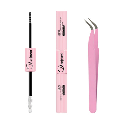 Lash Makeup set Bond and Seal Individual Lashes Glue and Seal Super Strong Hold Lash Extension Lash Glue Remover & Tweezers Kit