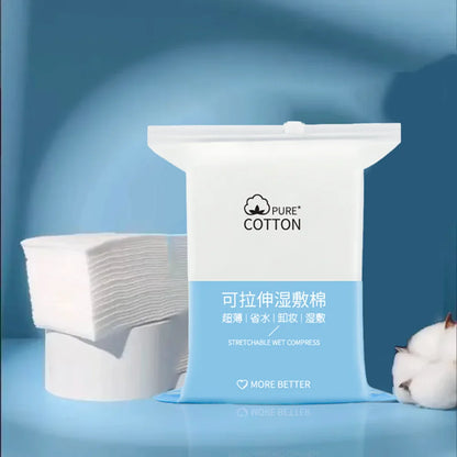 200pcs Stretchable Cotton Pads – Soft Pre-Makeup & Cleansing Pads, Wet/Dry Use, Skin-Friendly, Breathable, Long-Lasting, Unisex