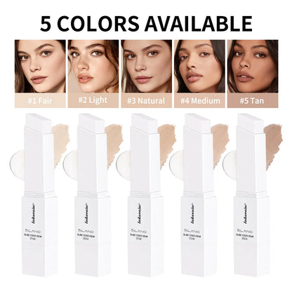 Blanc Cover Cream Stick Changing Foundation Stick Color Changing Foundation with Detachable Brush Hight Coverage Base Makeup