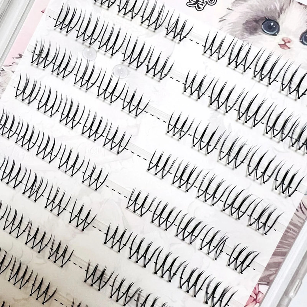 Little Devil false eyelash extenstions korean style Natural Wispy Lashes Individual clusters eyelashes For women makeup Salon