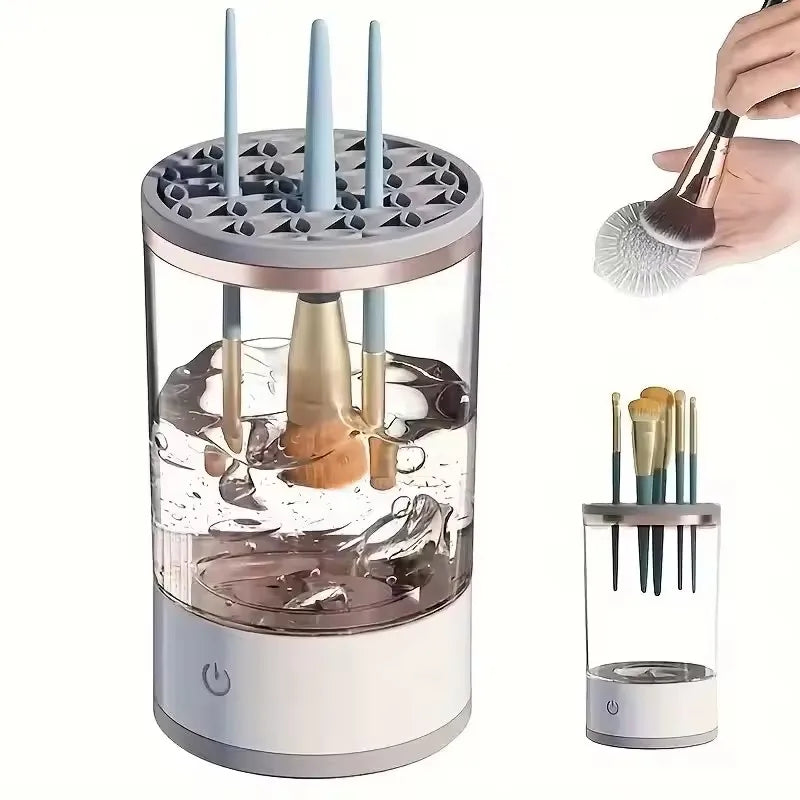 USB Powered Brush Washer & Dryer - Odorless Battery-Free Makeup Cleaner, Plug-and-Play Essential Beauty Accessory