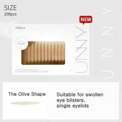 U N N Y Eyelid Tape Sticker Invisible Double Fold Eyelid Paste Beige Stripe Self-adhesive Natural Eye Tape Makeup Tool