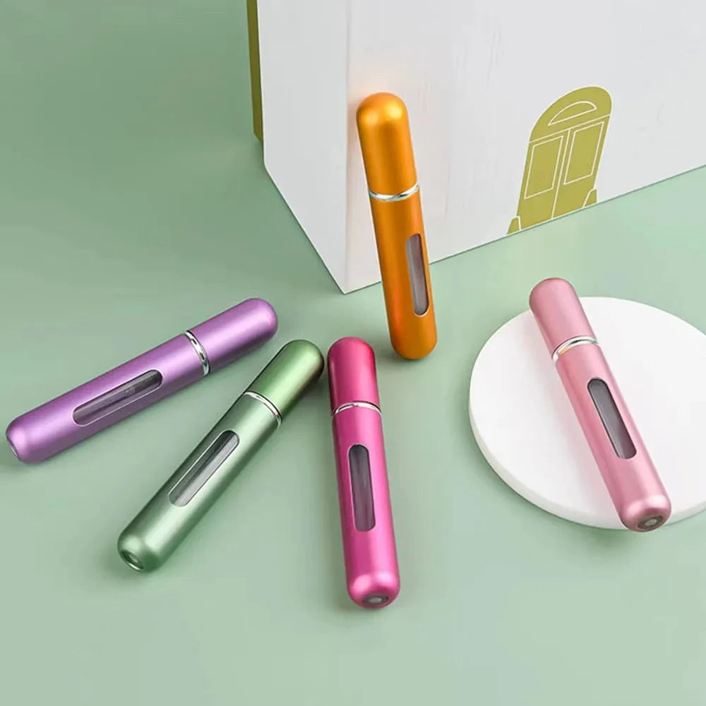 8/10ml Mini Portable Refillable Perfume Bottle Atomizer Pump Aluminum Spray Bottle Cosmetic Container Travel Makeup Tools