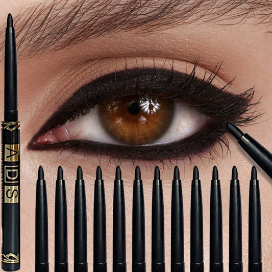 1/2/5/12pcs Waterproof & Sweat-Proof Black Eyeliner Pencil Eye Liner Gel Pen Long-Lasting Anti-smudging for Bold Eye Makeup