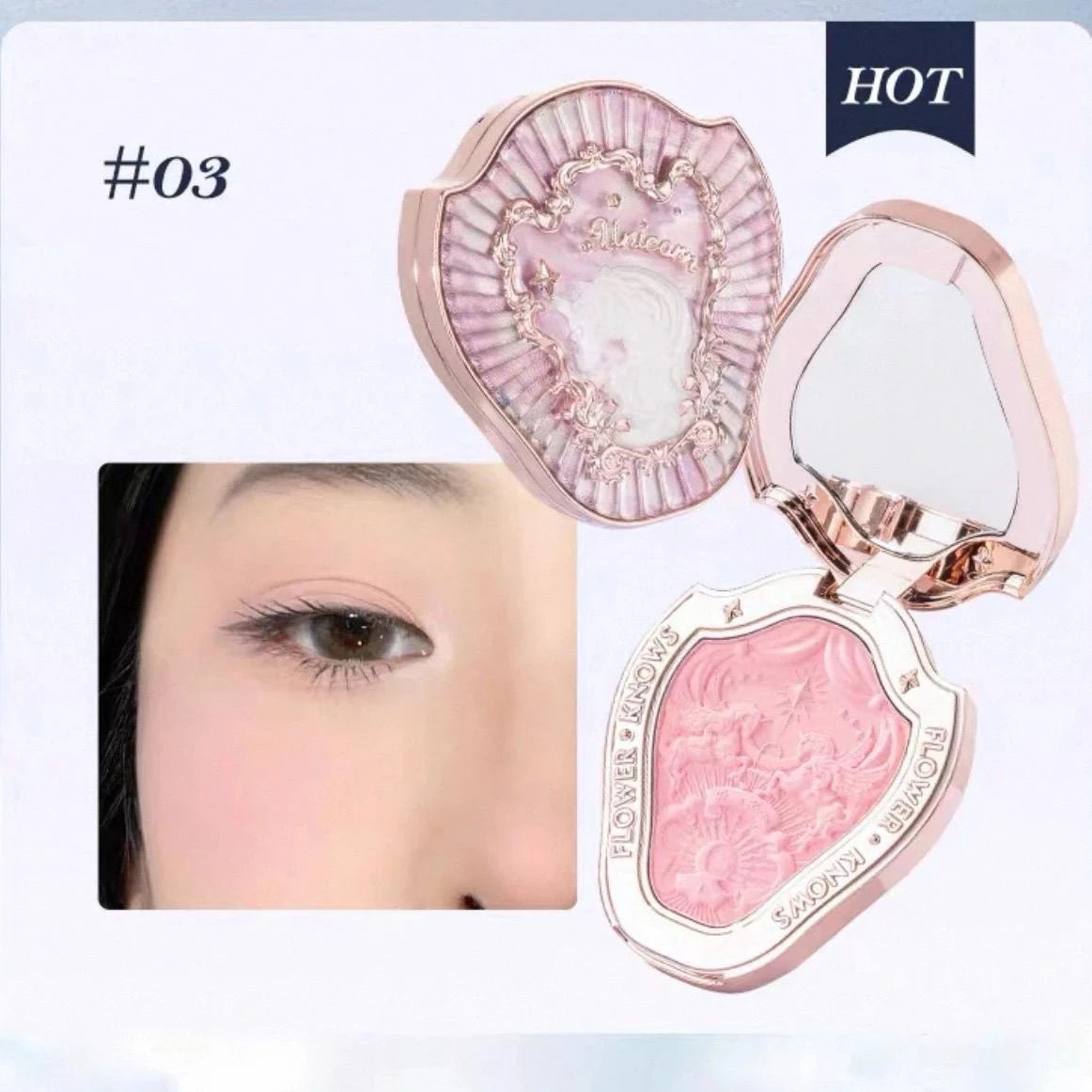 Makeup Flowerknows Shell Pearl Collection Silk Satin Blusher Lightweight Highly Pigmented Blush Powder Long Lasting Face Blushes