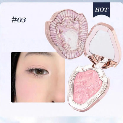 Makeup Flowerknows Shell Pearl Collection Silk Satin Blusher Lightweight Highly Pigmented Blush Powder Long Lasting Face Blushes