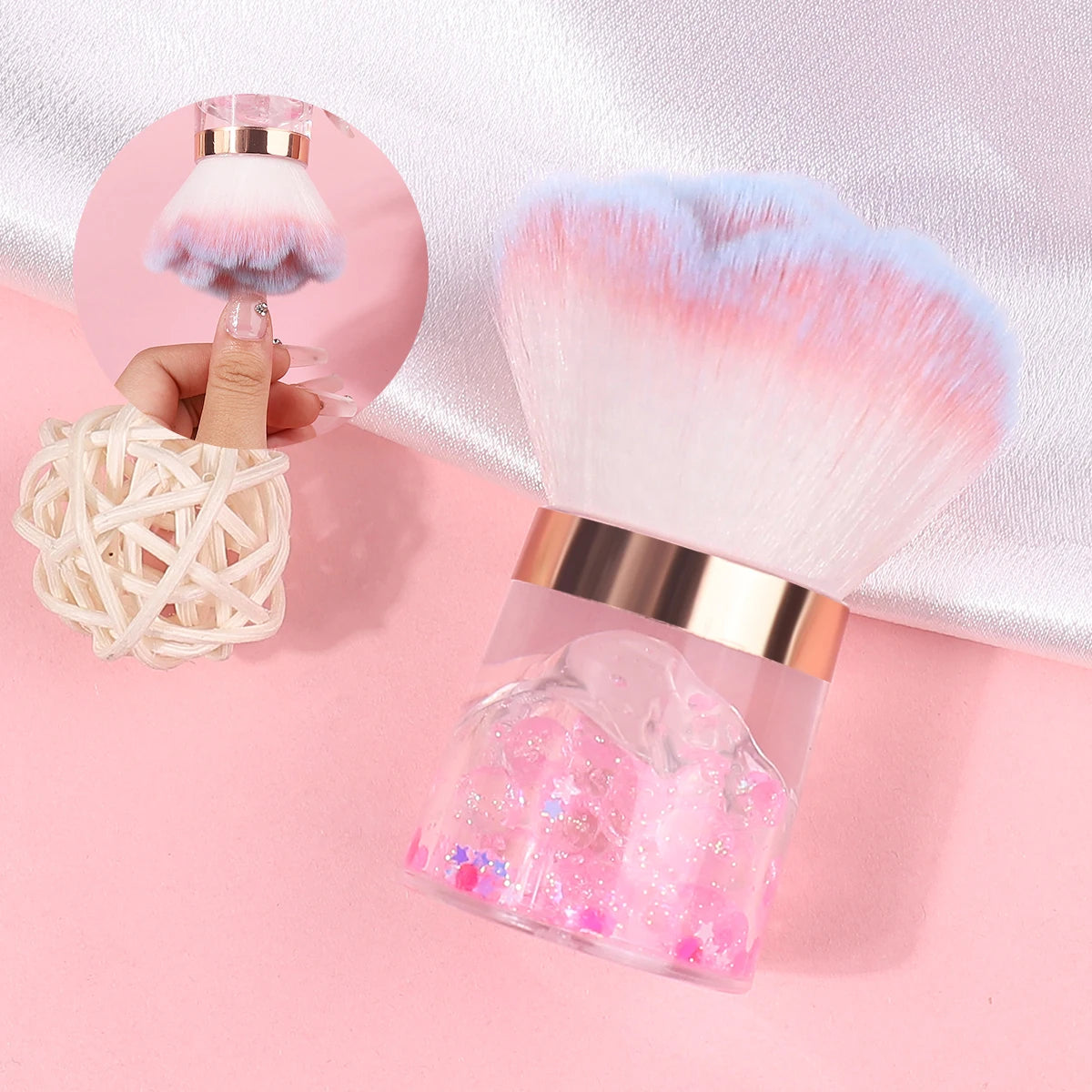 Nail Art Mushroom Rose Head Brush Remove Nail Dust Brush Polish Powder Cleaning Tool Beauty Makeup Brushes Manicure Accessories