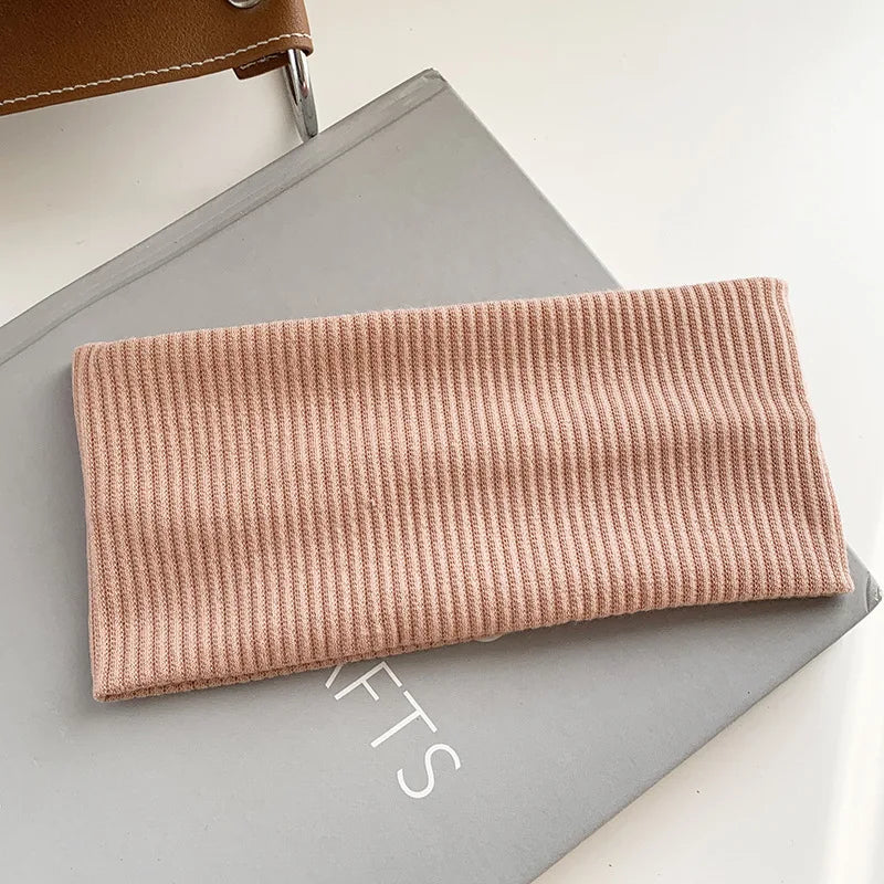 Korean Wide Elastic Hairband for Women Versatile Hair Clips for Washing and Makeup Spring Sports Knitted Headbands