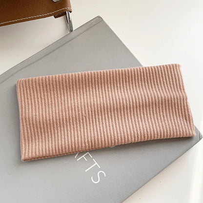 Korean Wide Elastic Hairband for Women Versatile Hair Clips for Washing and Makeup Spring Sports Knitted Headbands