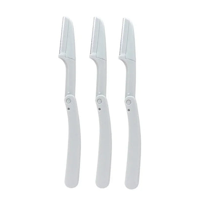 3pcs Fold Eyebrow Trimmer Scissors Hair Remover Eyebrow Comb Razor Eyebrow Clip Makeup Tools Face Razor for Women