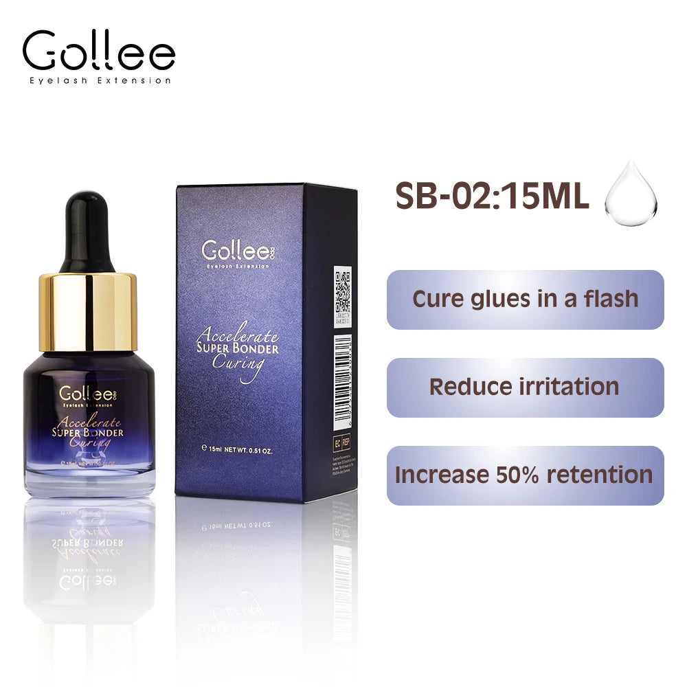 Gollee Lash Extensions Primer 15ML Eyelash Super Bonder Increased durability Help Eyelashe Bonder Fixing Lasting Adhesive Makeup