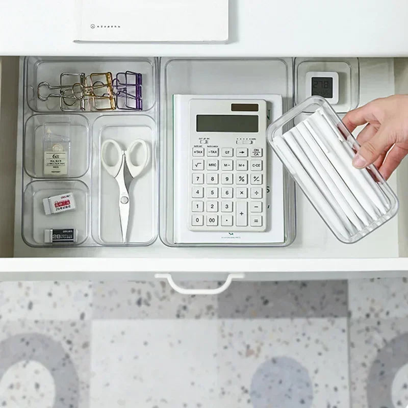 Transparent Box Storage Organizer Desk Plastic Storage Box Container Drawer Organizer Jewelry Box Makeup Organizer Boxes 2042