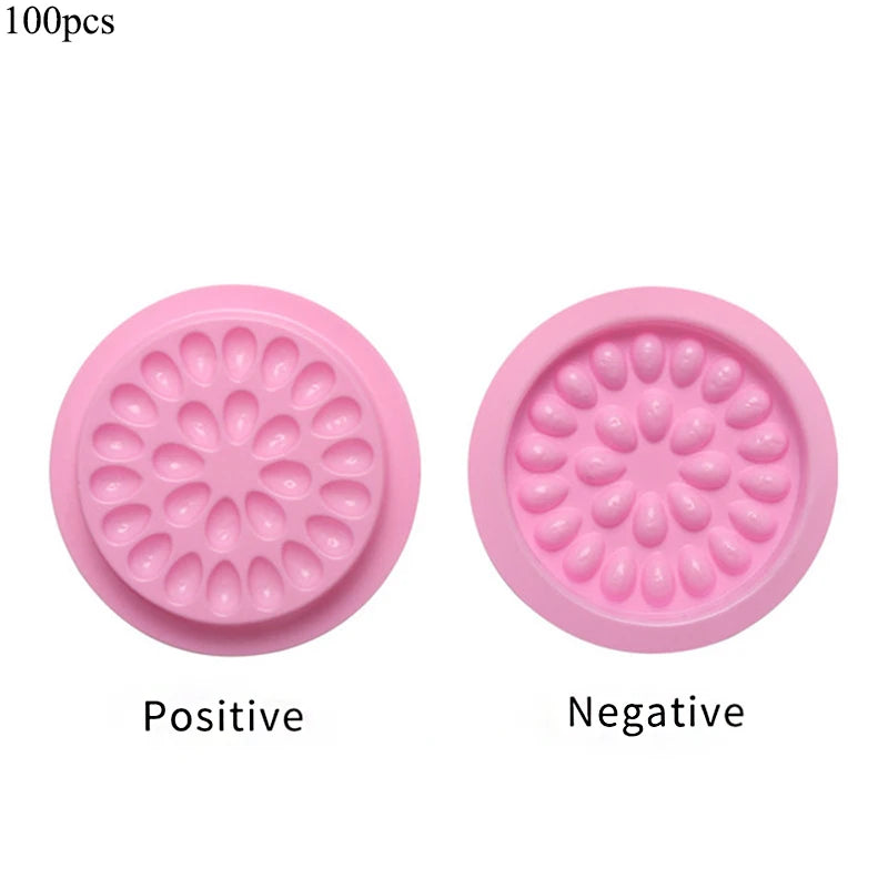 20/100pcs Eyelash Glue Stand Holder Eyelash Extension Supplies Adhesive Pallet Plastic Gasket Eye Lashes Glue Pads Makeup Tool