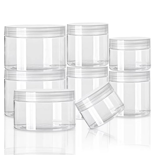 5Pcs 30/50/60/80/100/120/150ml Empty Plastic PET Clear Cosmetic Jars Makeup Clear Storage Jars Face Cream Sample Pot Containers