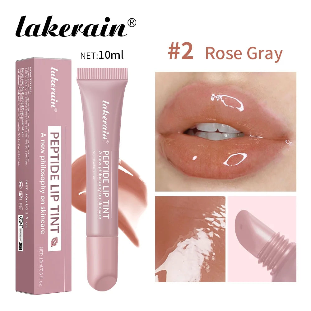 Lakerain 10ml Lip Balm Gel Texture Long Lasting Moisturizing Restore Replenish Non-Sticky Fragrance-Free Tinted Lip Serum Makeup