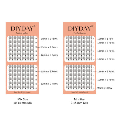 DIYDAY Comic Spire Eyelash Extension Natural Lightweight Manga False Eyelashes Premade Fans Feather Anime Lashes for Makeup Tool