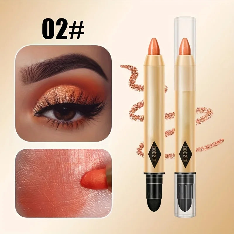 2 in 1 Pearly Eyeshadow Lipstick Stick Pencil Waterproof Glitter Matte Eyeshadow Makeup High Pigmented Eyeshadow Pen