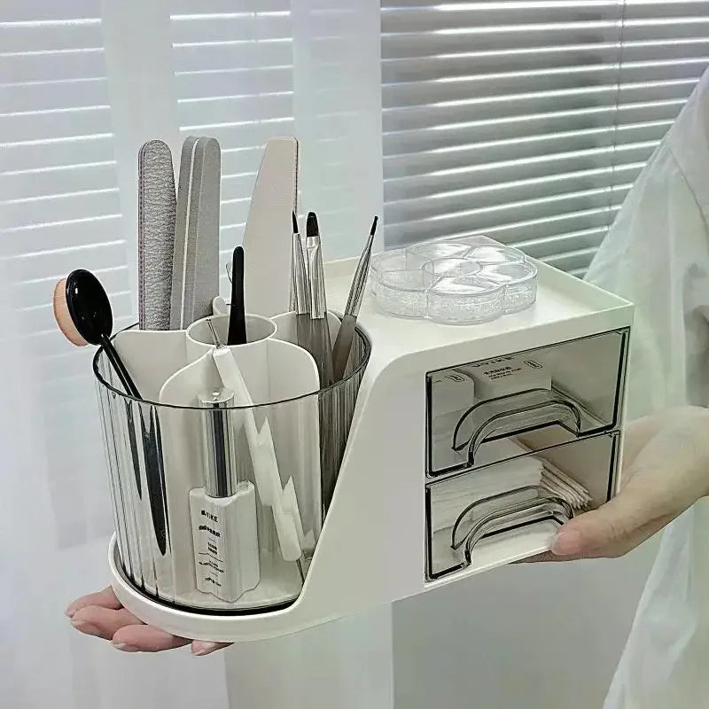 Nail Tool Storage Box Swab Container Nail Accessories Organizer Box Makeup Brush Holder Nail Art Pen Storage Box Nail Tool Stora
