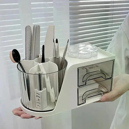 Nail Tool Storage Box Swab Container Nail Accessories Organizer Box Makeup Brush Holder Nail Art Pen Storage Box Nail Tool Stora